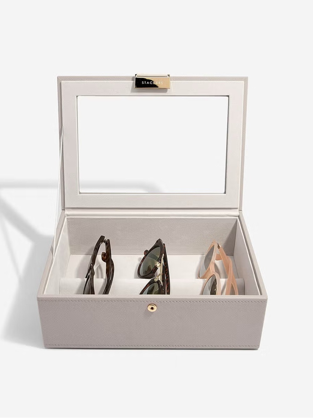Stackers Taupe Leather Sunglass Organizer